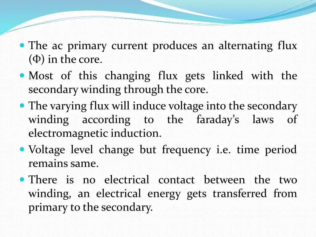 the ac primary current produces an alternating