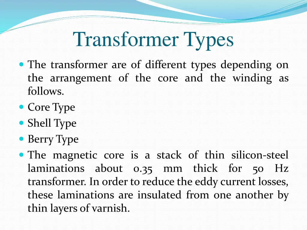 transformer types