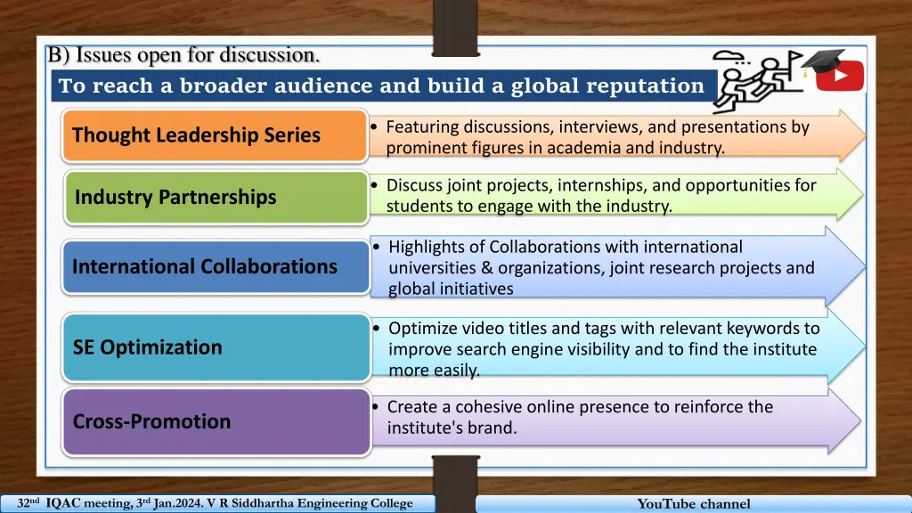 b issues open for discussion to reach a broader