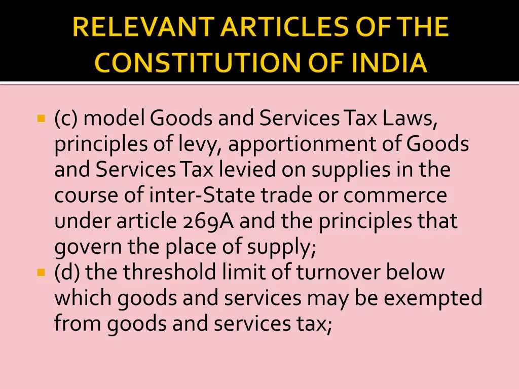 c model goods and services tax laws principles