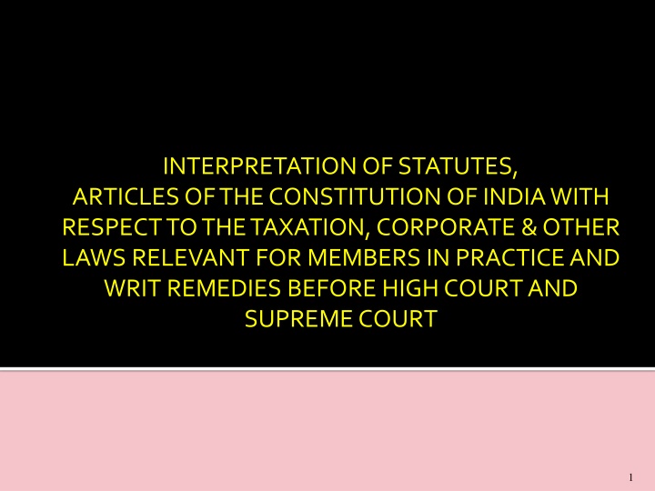 interpretation of statutes articles