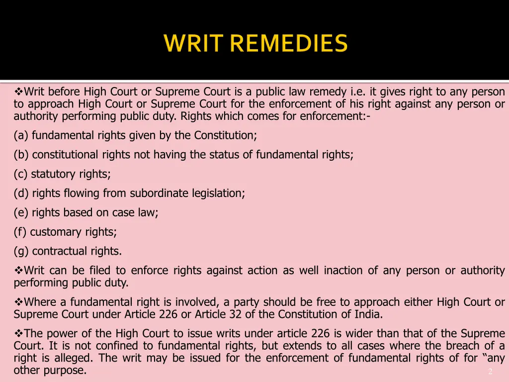 writ before high court or supreme court