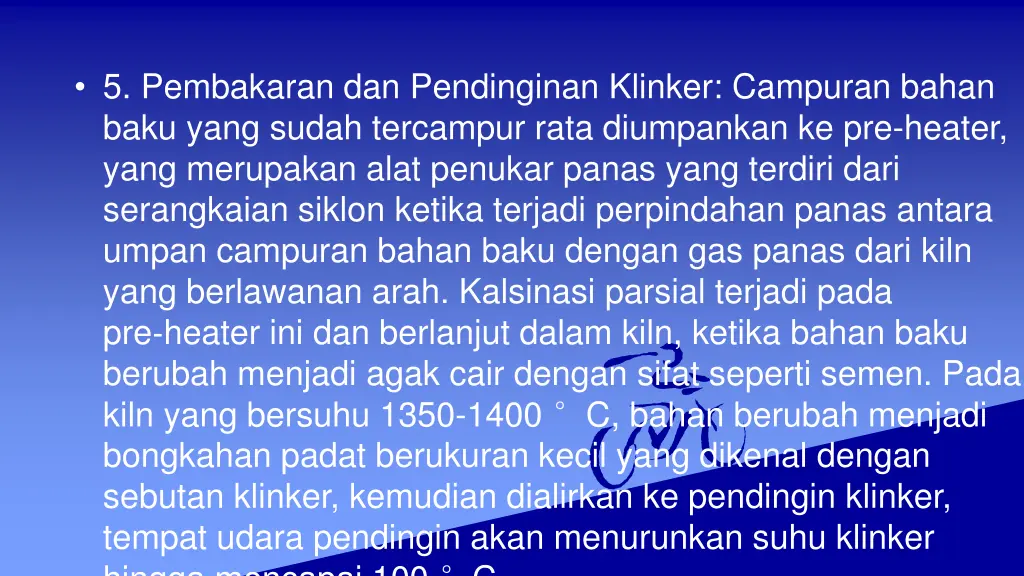 5 pembakaran dan pendinginan klinker campuran