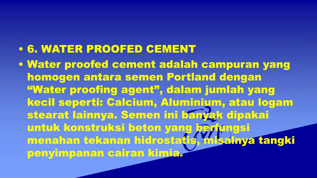 6 water proofed cement water proofed cement