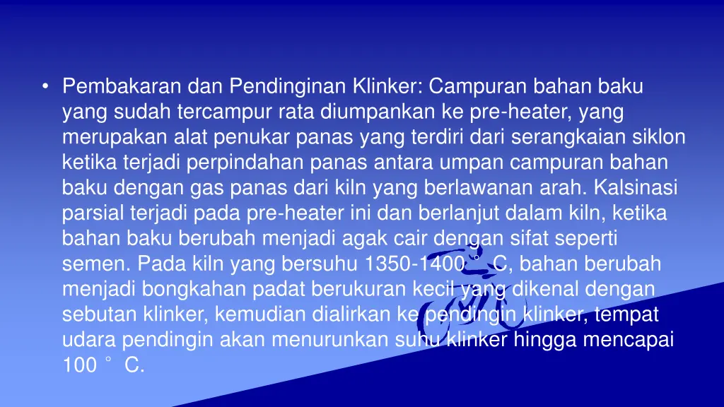 pembakaran dan pendinginan klinker campuran bahan