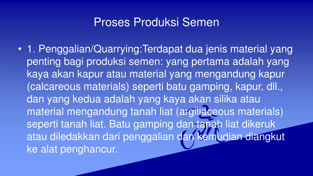 proses produksi semen