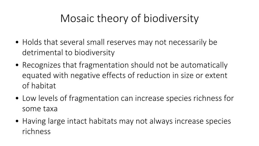 mosaic theory of biodiversity