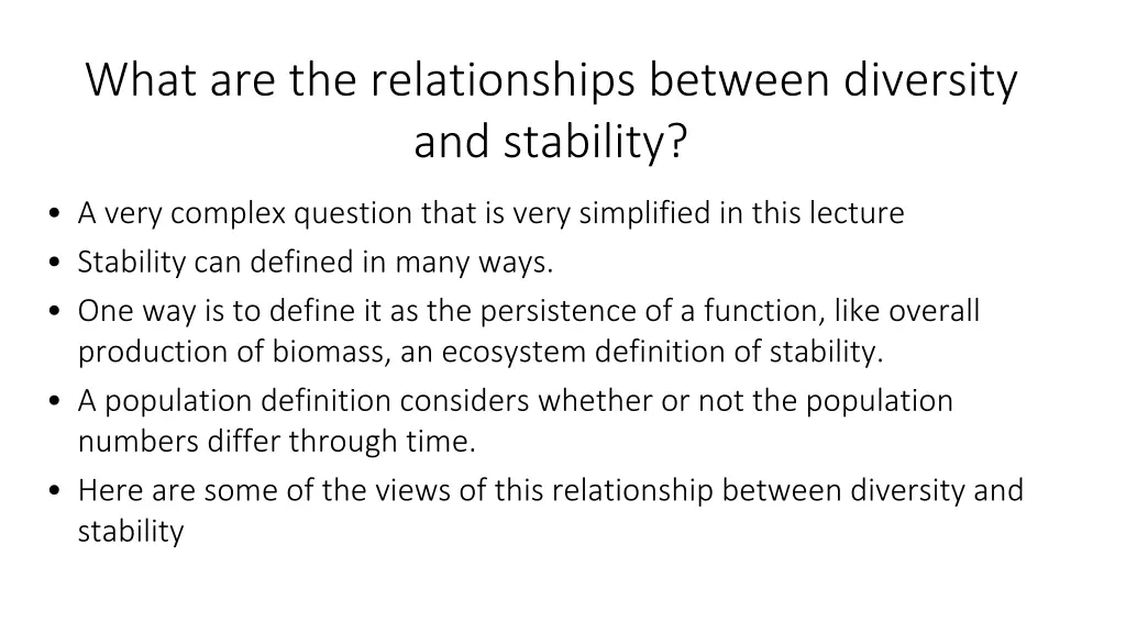 what are the relationships between diversity