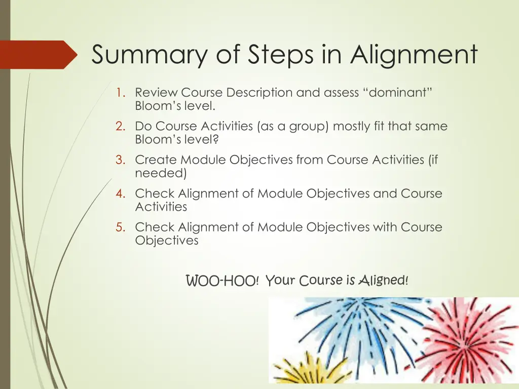 summary of steps in alignment