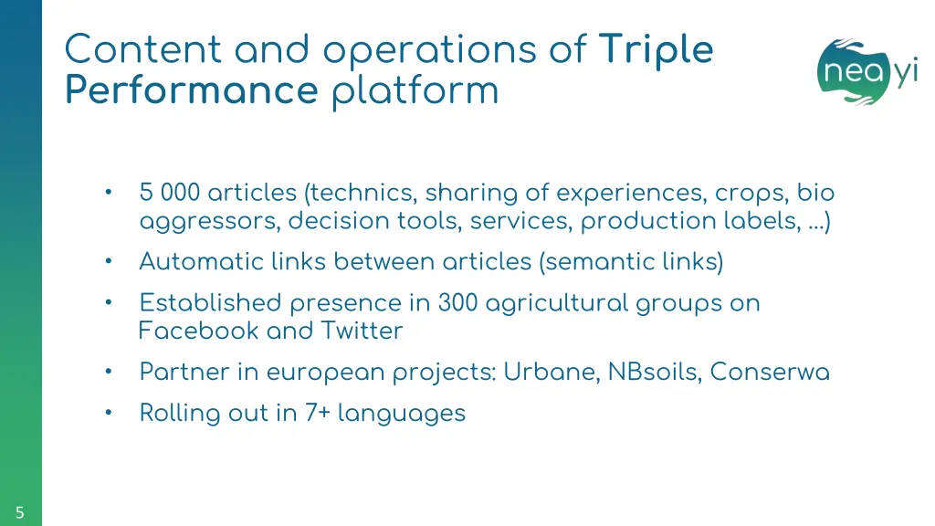 content and operations of triple performance