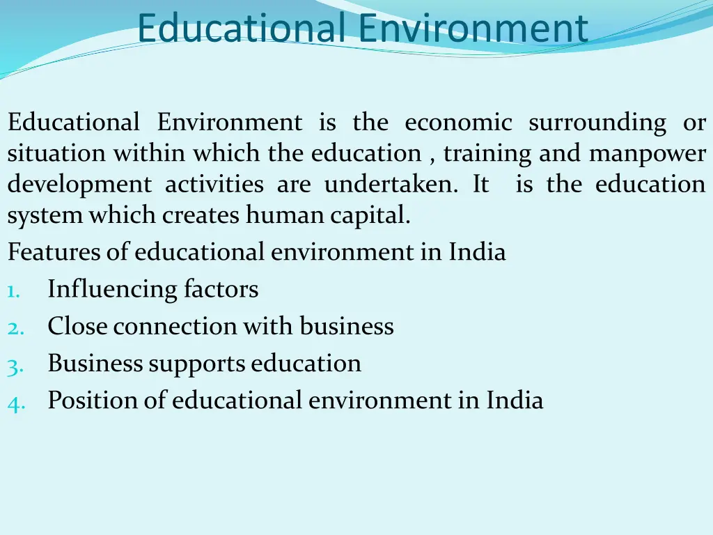 educational environment