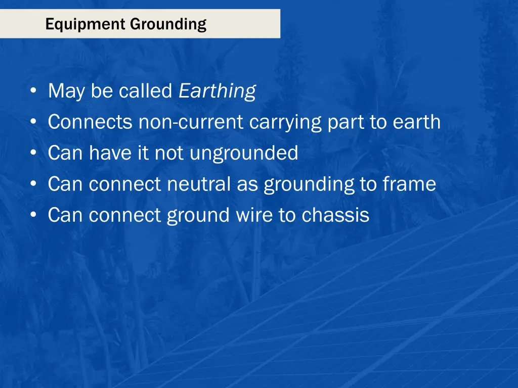 equipment grounding