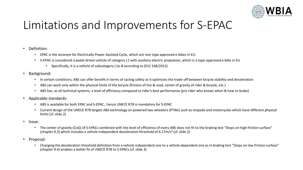 limitations and improvements for s epac