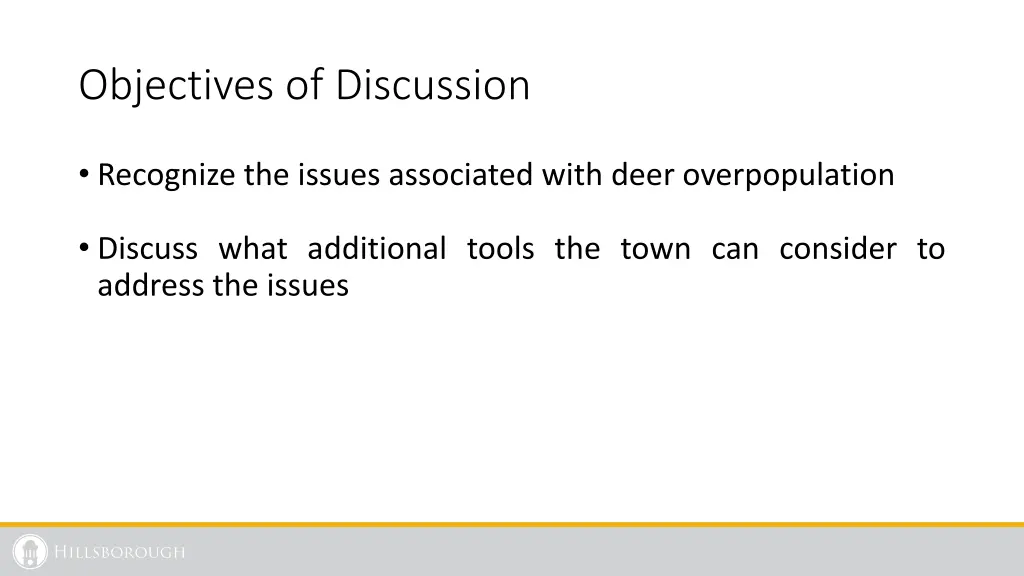 objectives of discussion