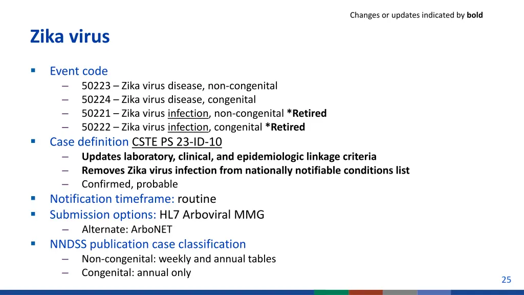 changes or updates indicated by bold 6