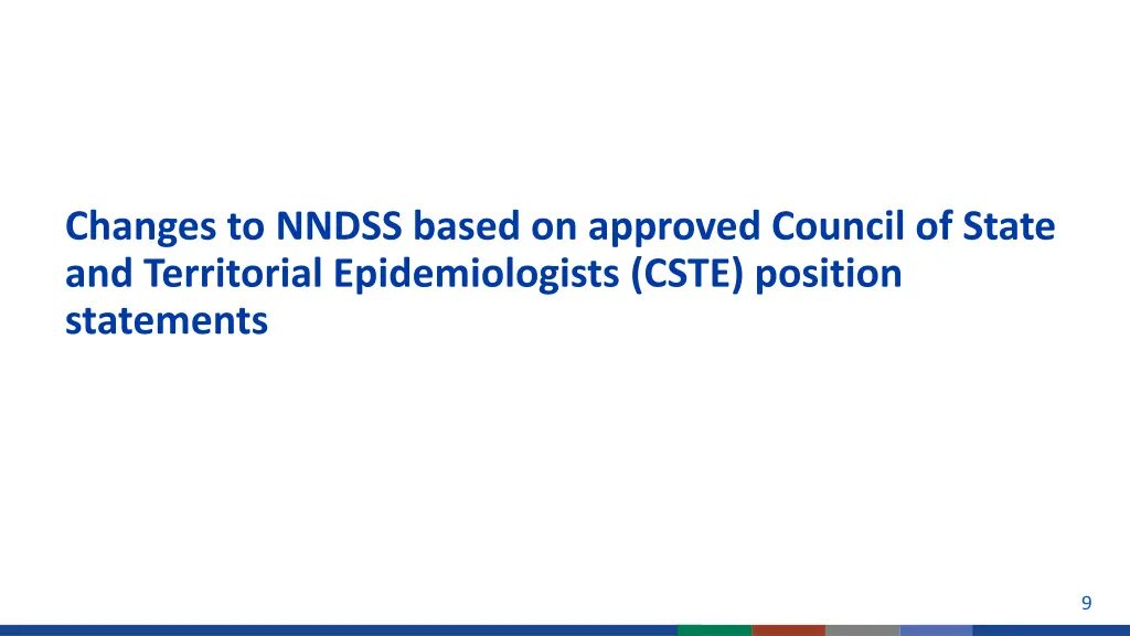 changes to nndss based on approved council