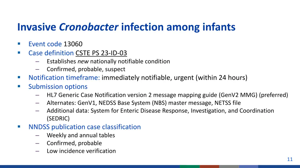 invasive cronobacter infection among infants