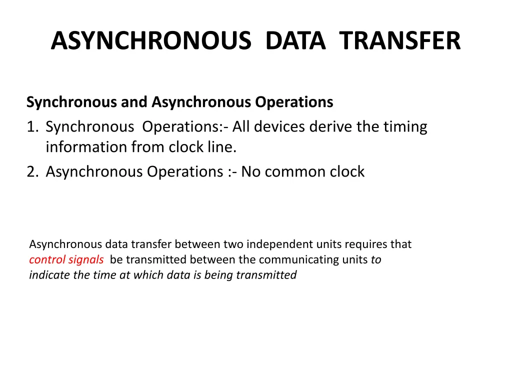 asynchronous data transfer