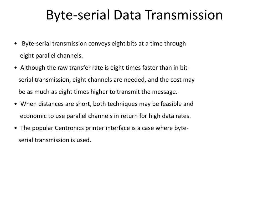 byte serial data transmission