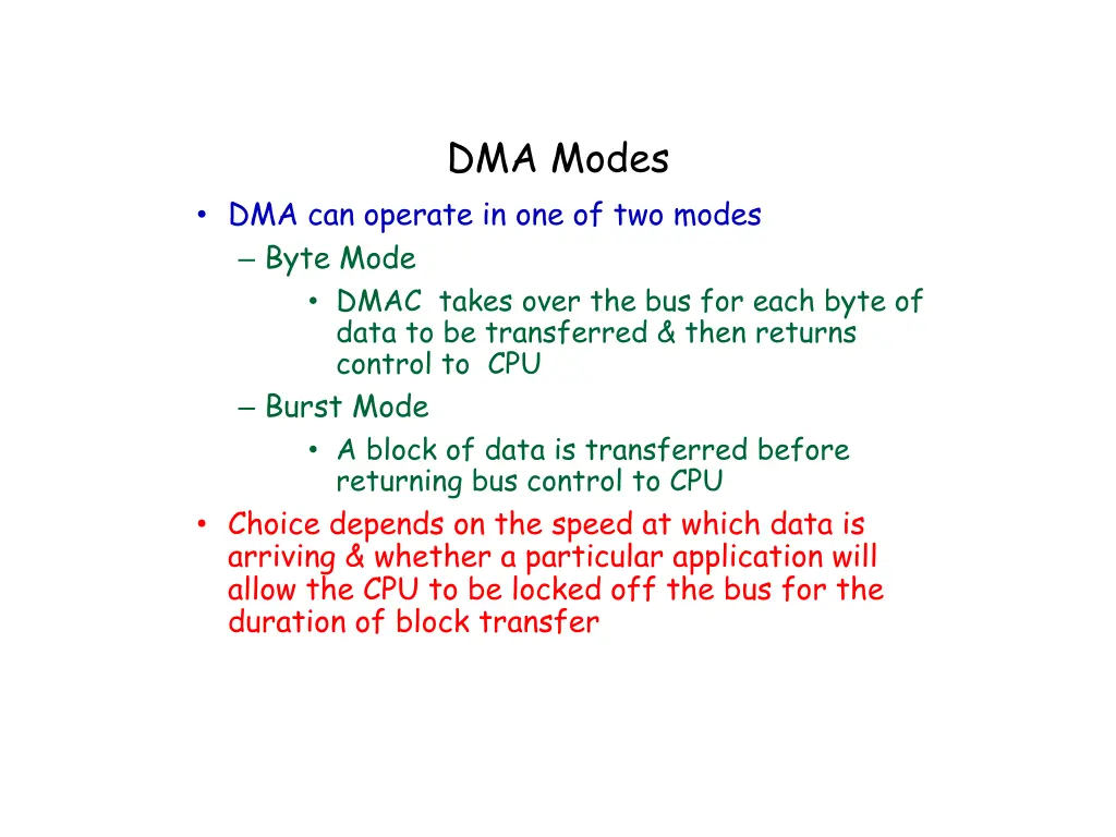 dma modes