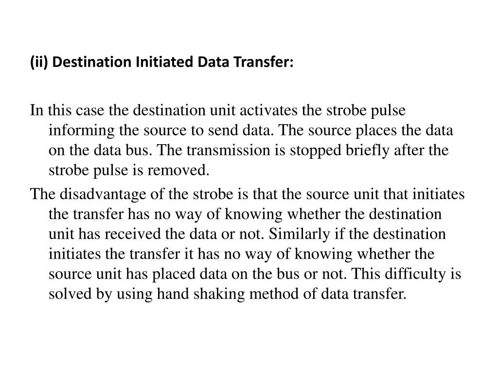 ii destination initiated data transfer