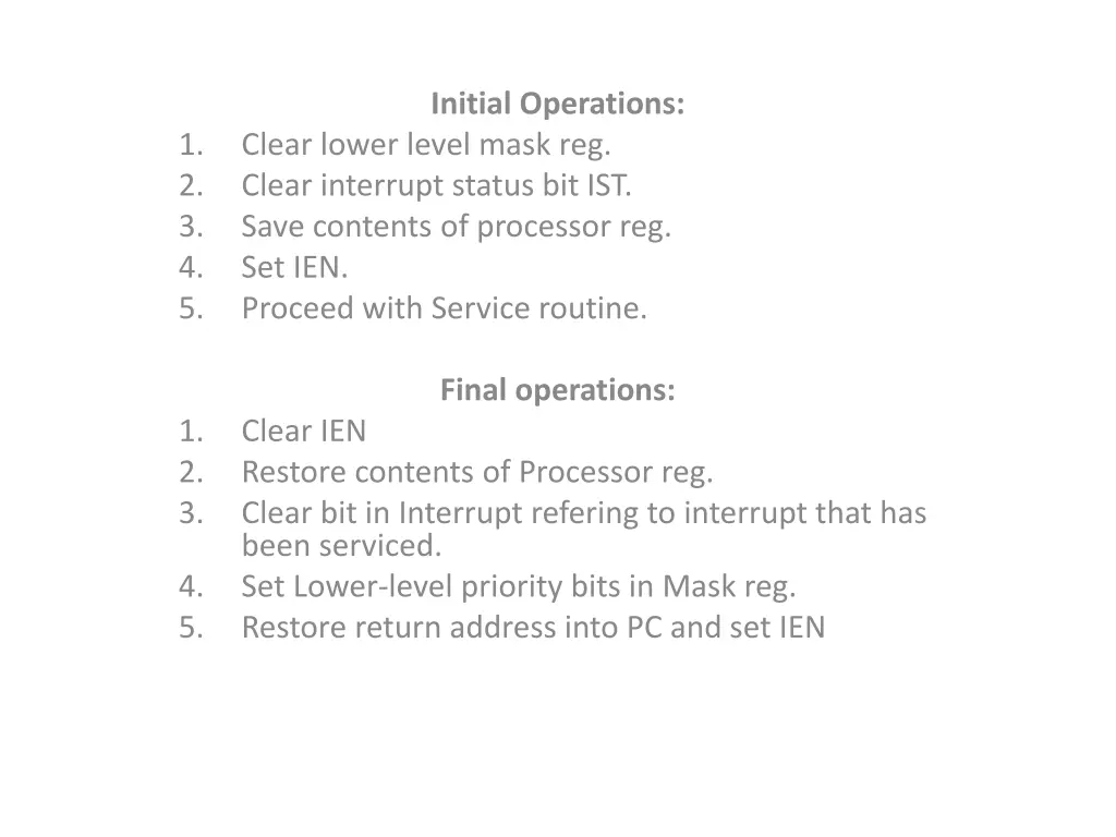 initial operations