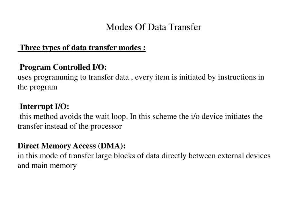 modes of data transfer