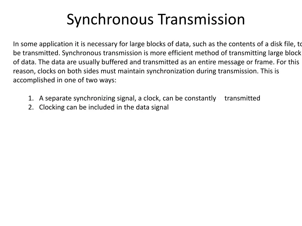 synchronous transmission