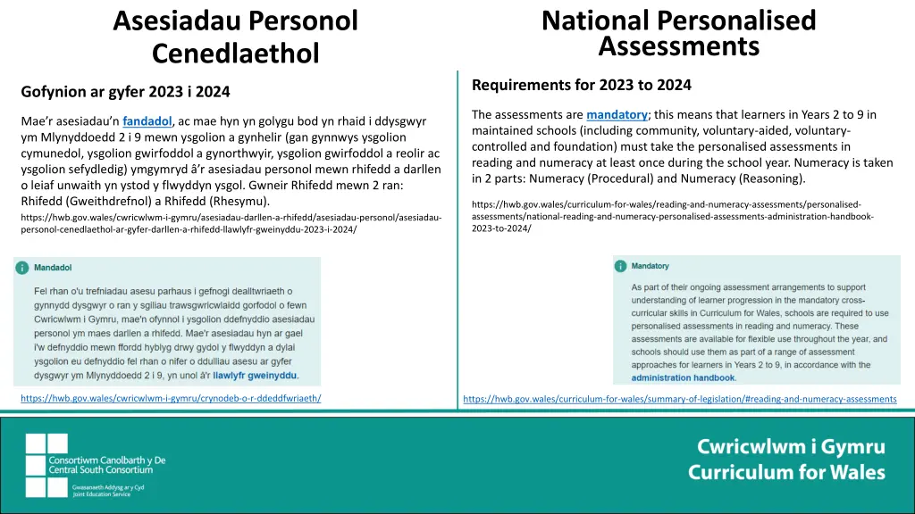 national personalised assessments