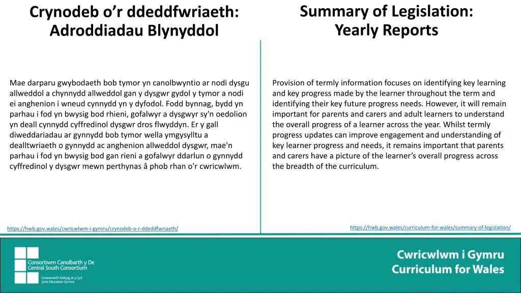 summary of legislation yearly reports