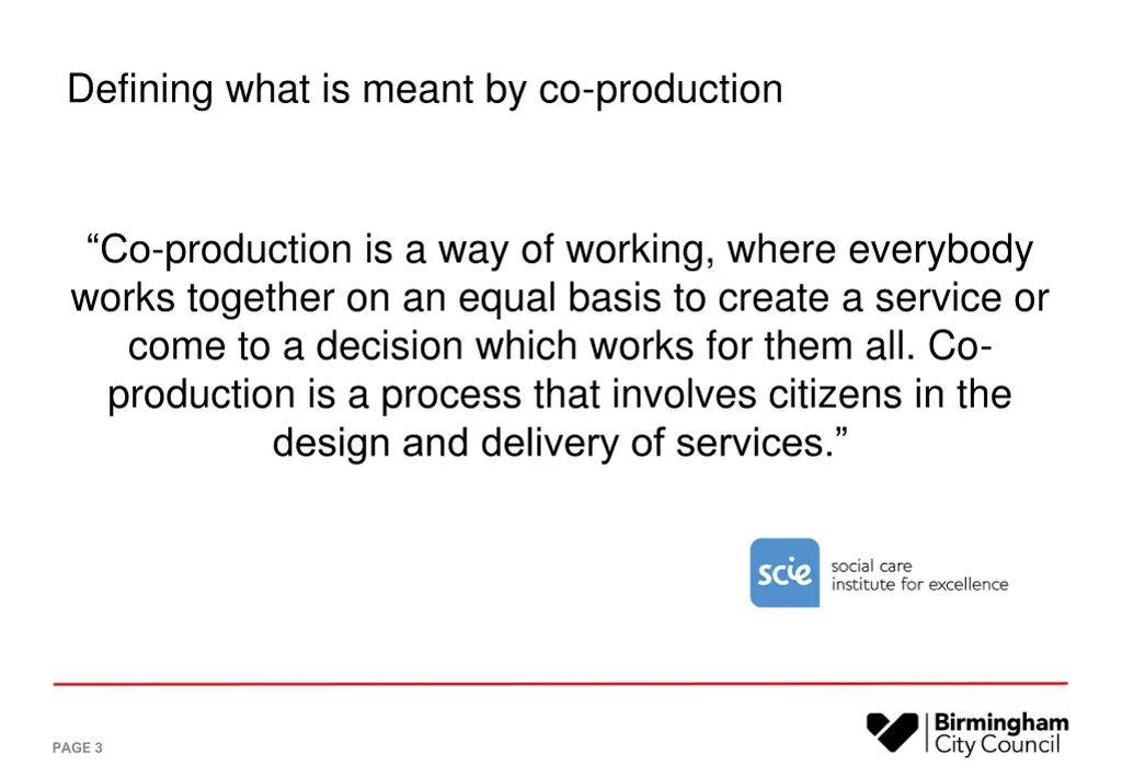 defining what is meant by co production