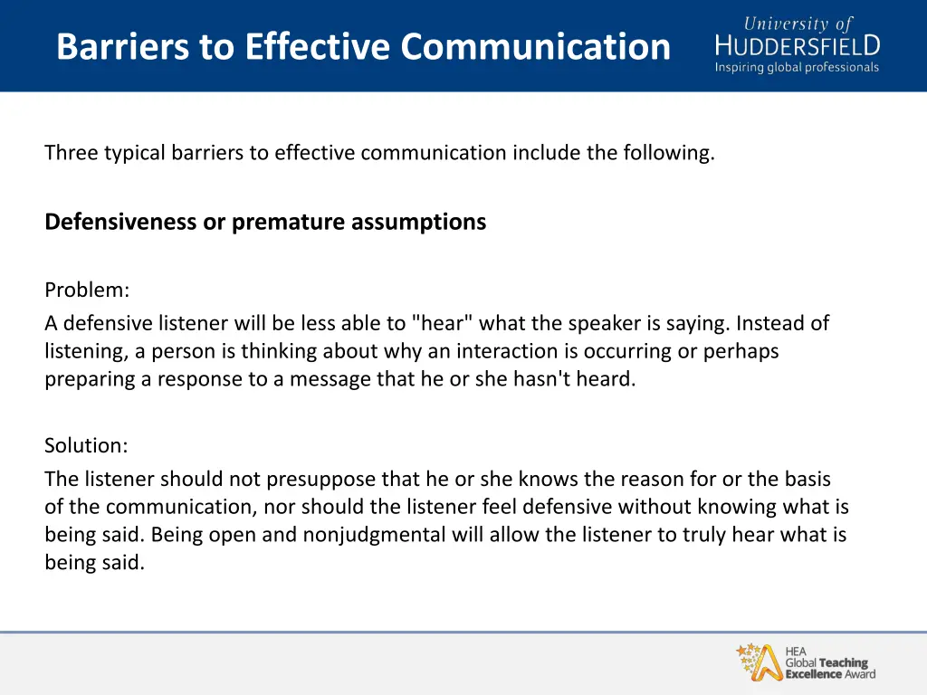 barriers to effective communication