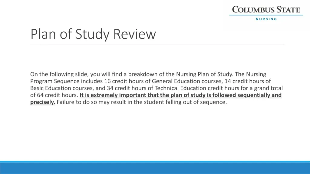 plan of study review