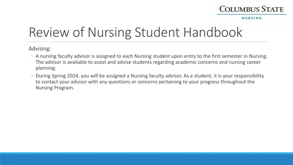 review of nursing student handbook 7