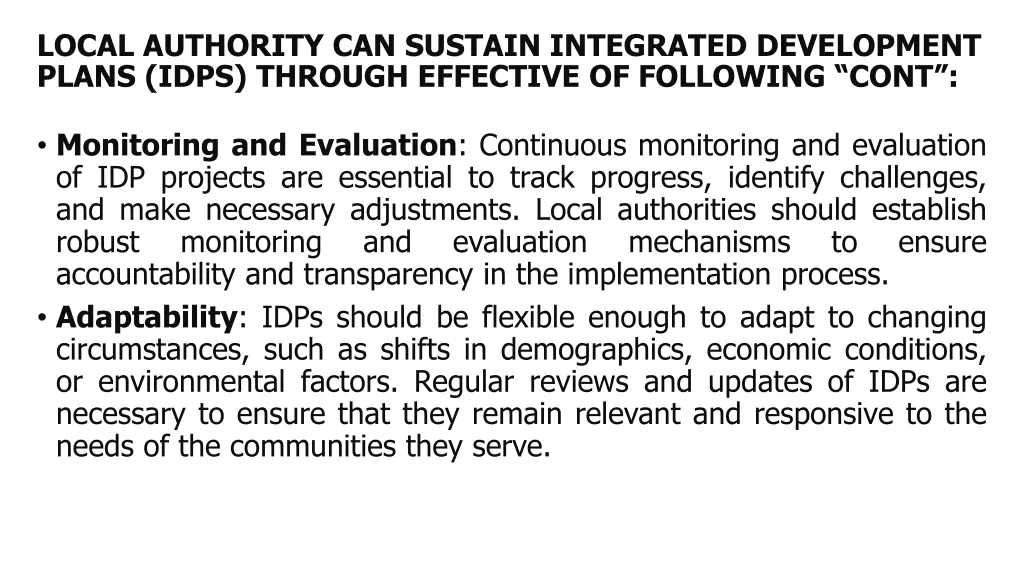 local authority can sustain integrated 1