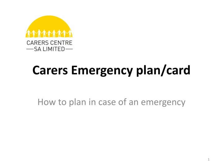 carers emergency plan card