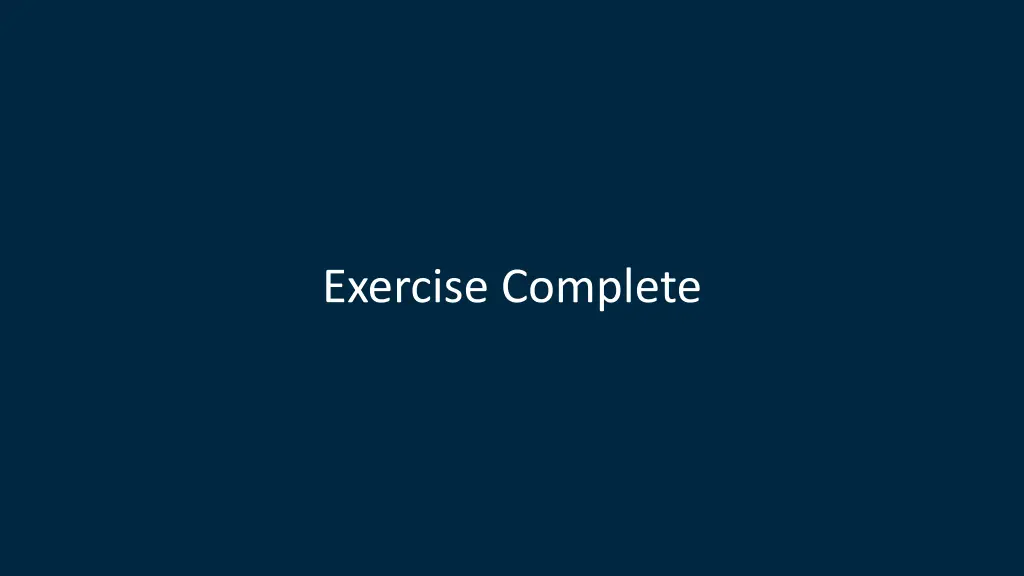 exercise complete