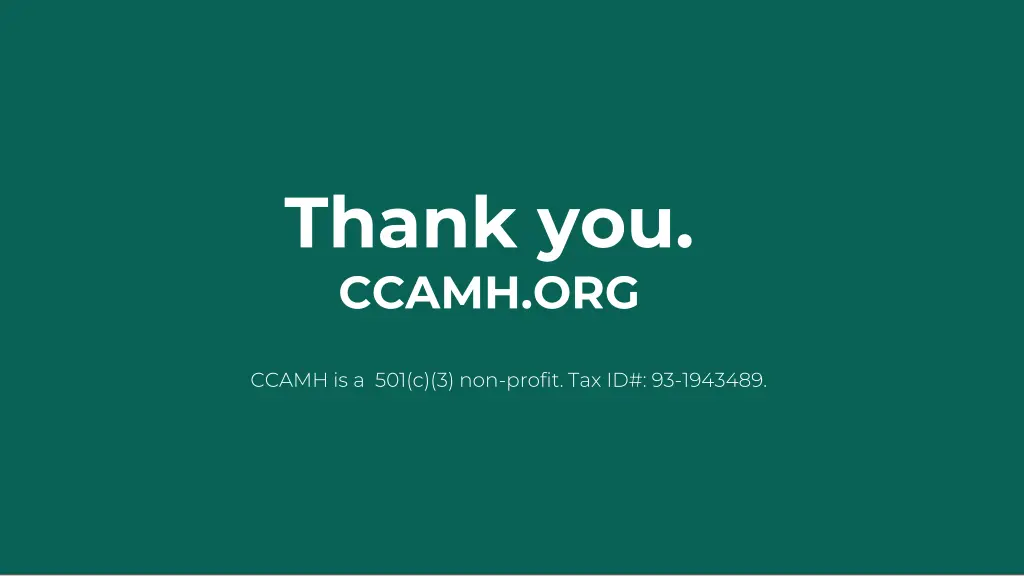 thank you ccamh org