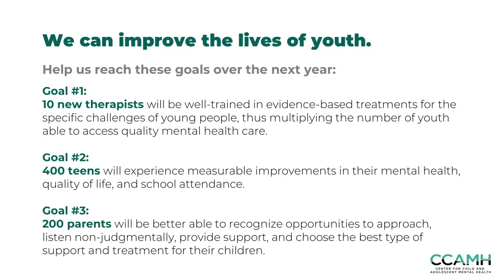 we can improve the lives of youth