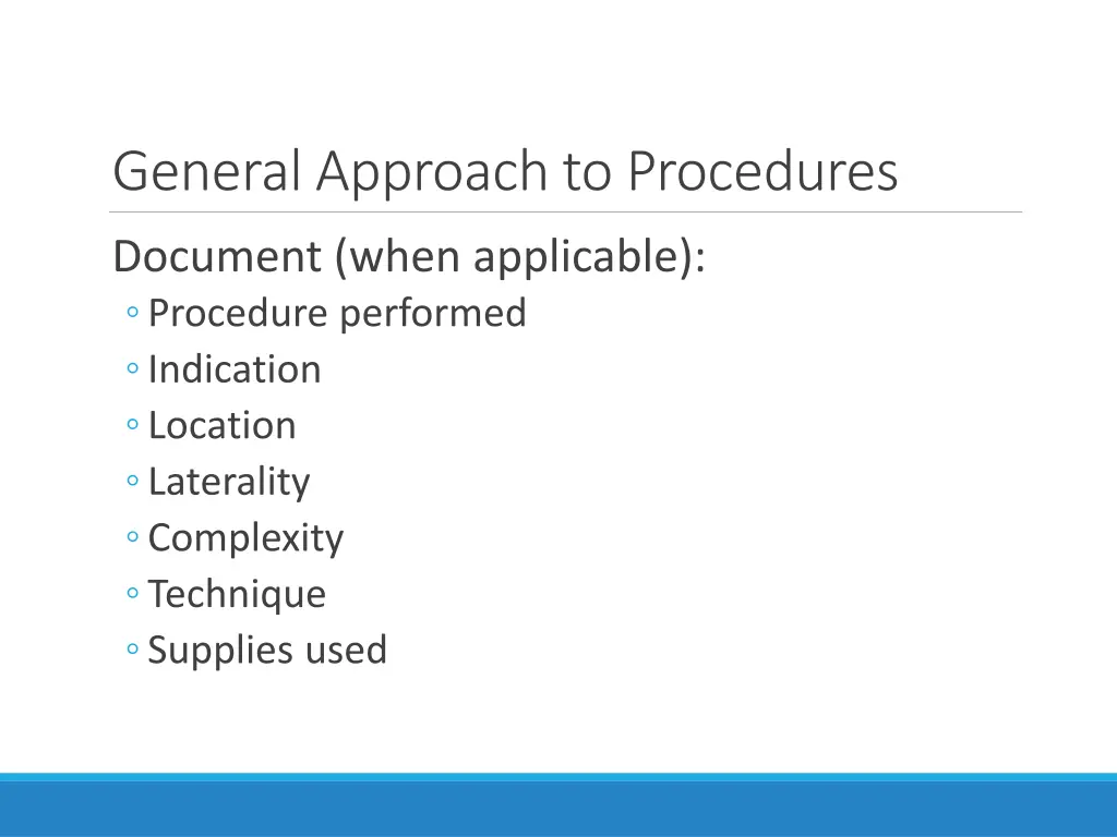 general approach to procedures 1