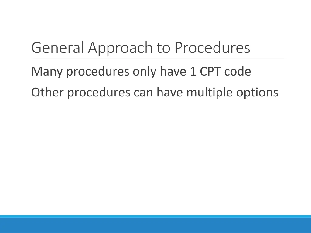general approach to procedures 2
