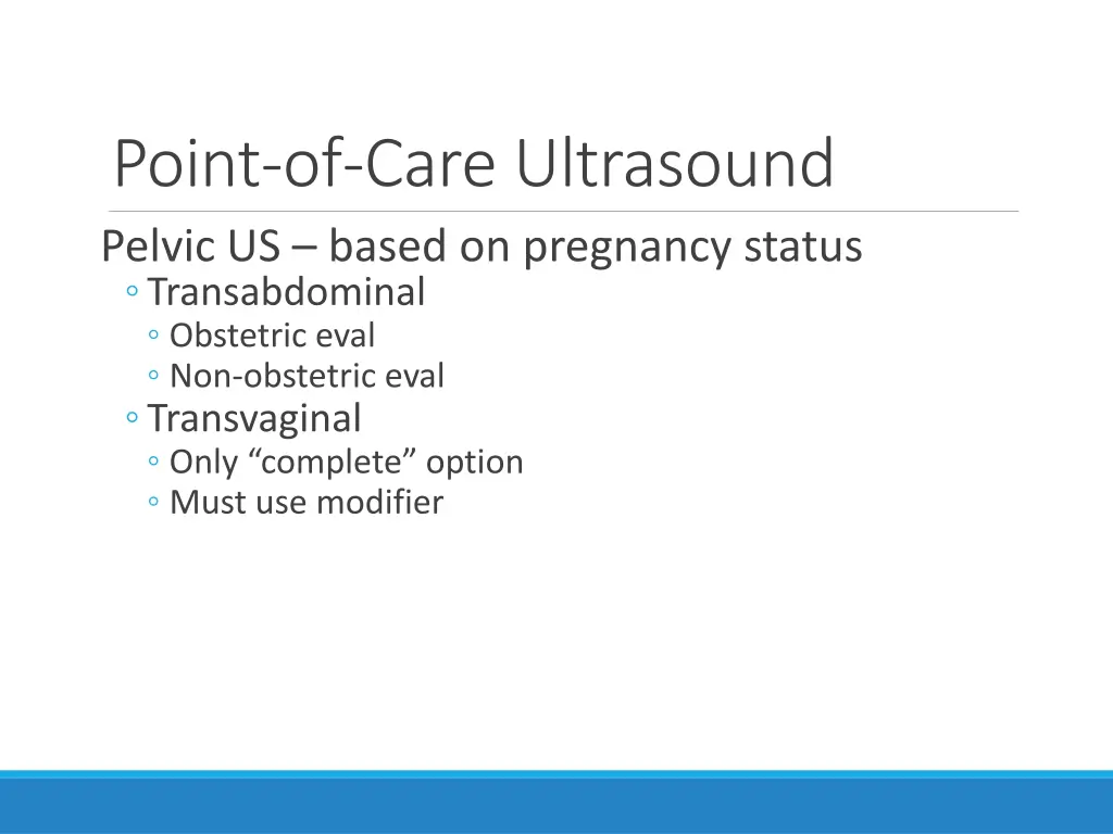 point of care ultrasound pelvic us based
