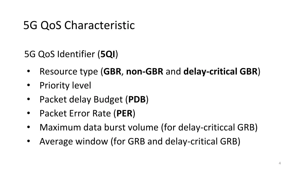 5g qos characteristic