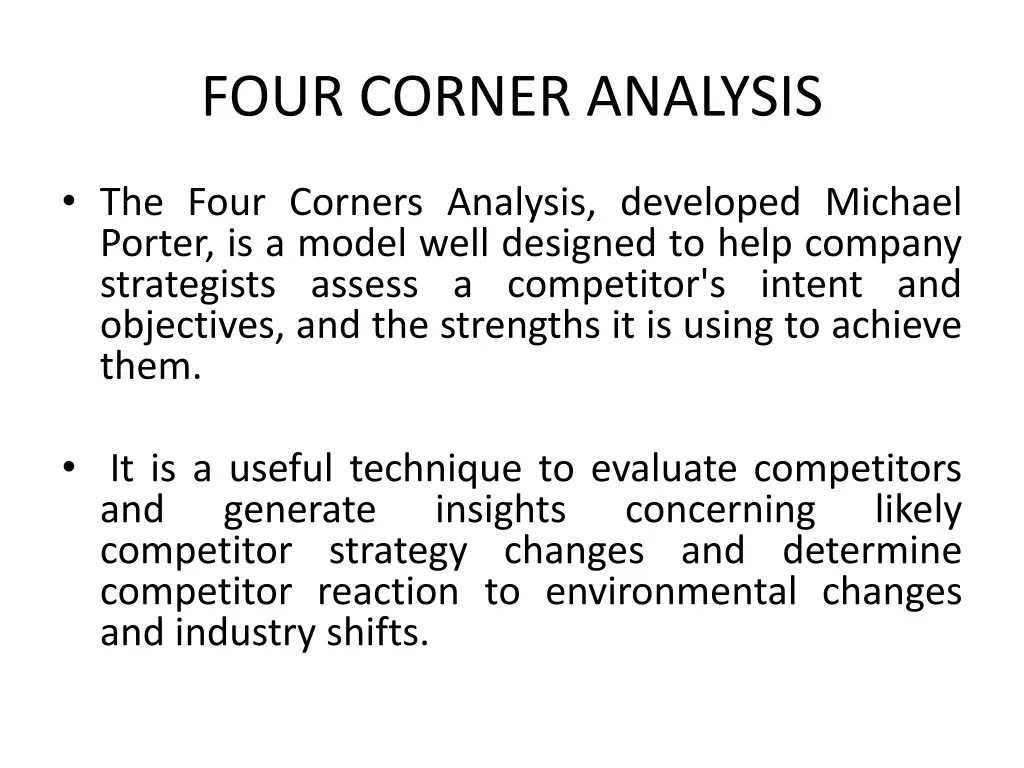 four corner analysis
