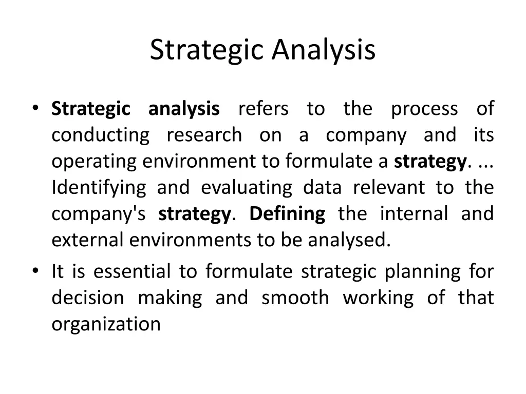 strategic analysis