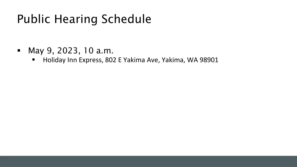 public hearing schedule 2