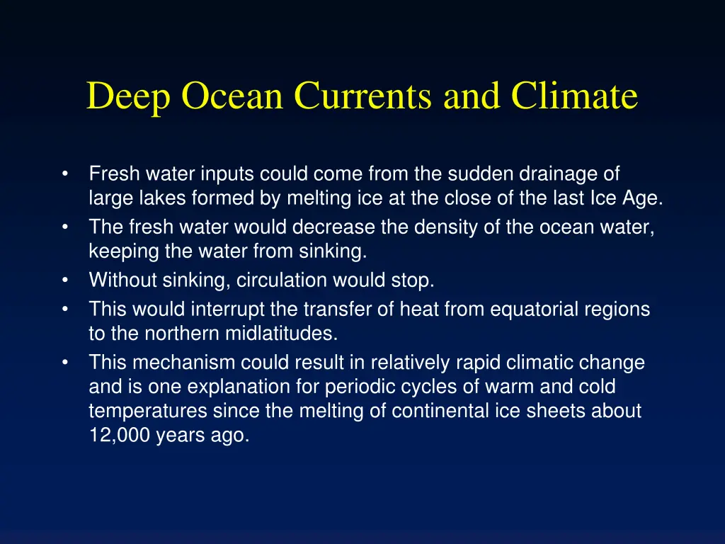 deep ocean currents and climate 1