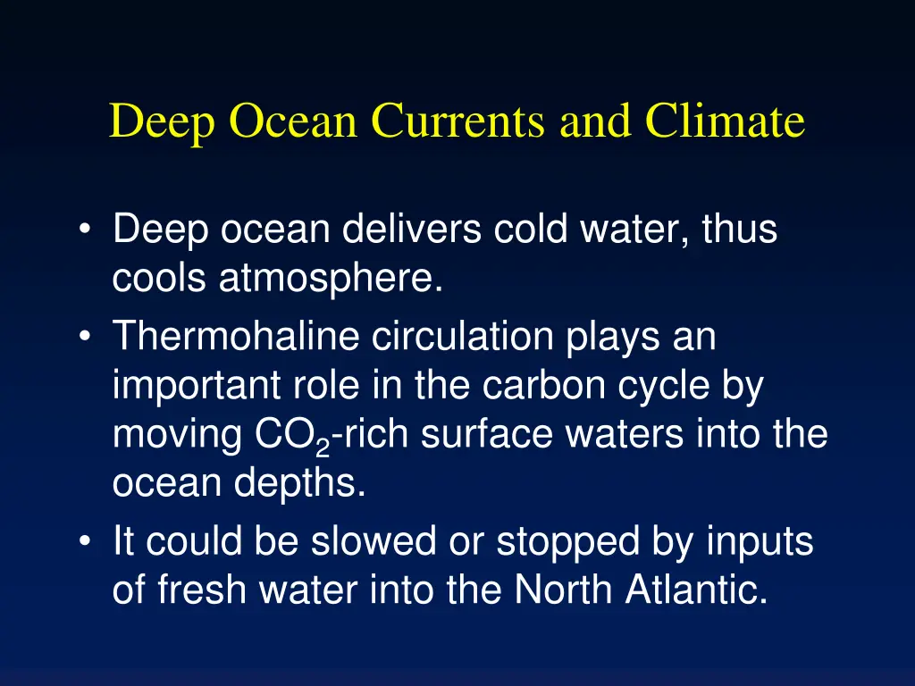 deep ocean currents and climate