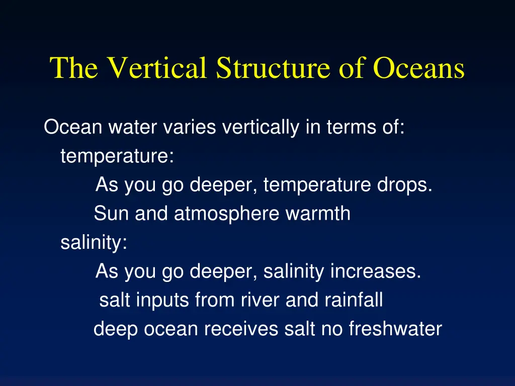 the vertical structure of oceans