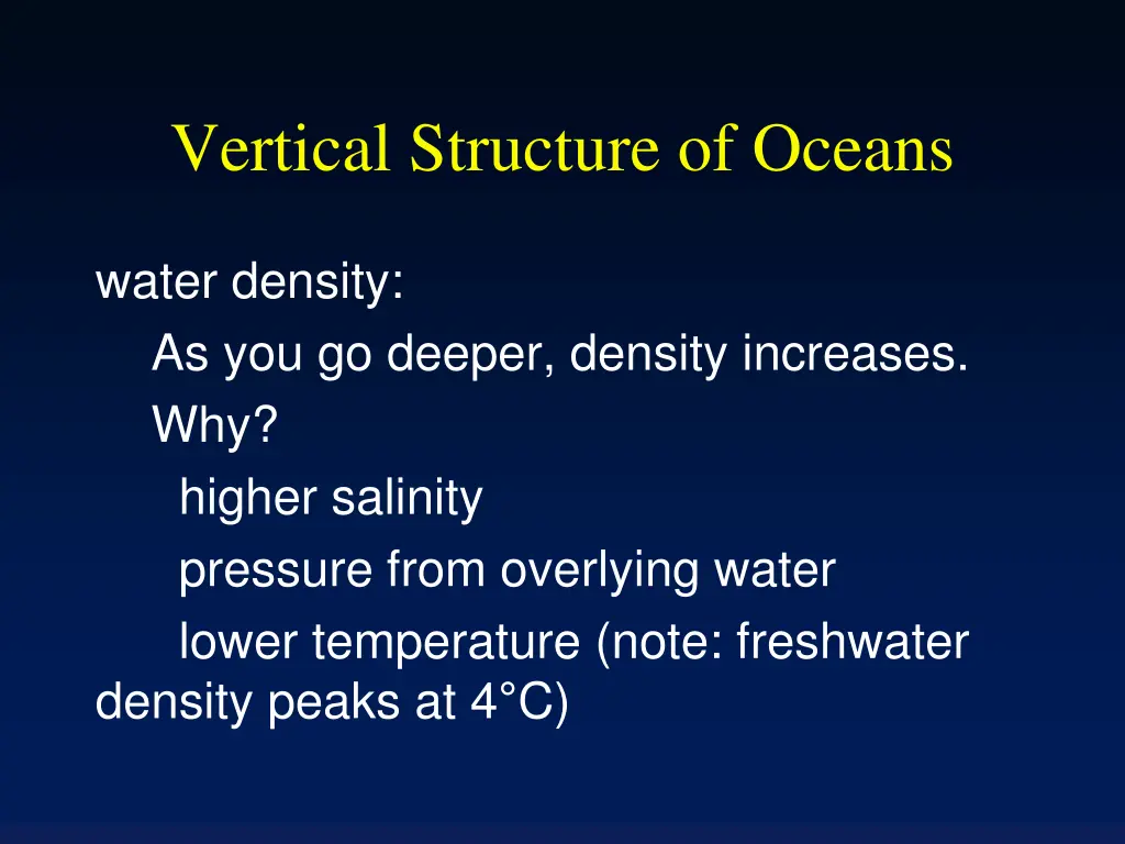 vertical structure of oceans